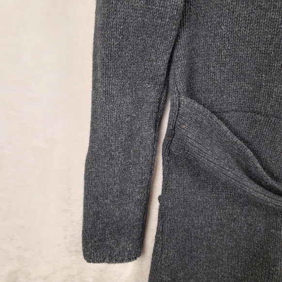 Zara Knit Angora/Wool Blend Military Style Double-Breasted Gray Cardigan Size M - Picture 8 of 11